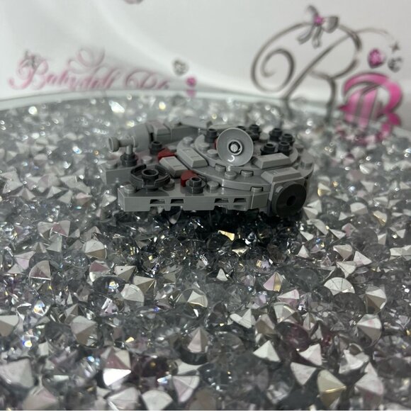 Disney Star Wars Lego millennium falcon mini Gray Miniature Spaceship Toy - Picture 3 of 5